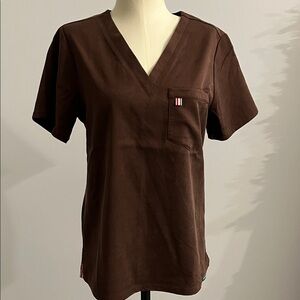 Mediclo Brown V-Neck Women's scrub Top